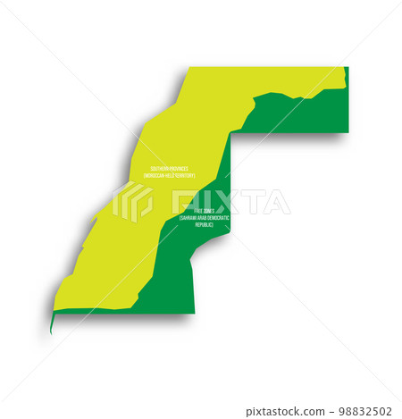 Western Sahara map of land divided by Moroccan Wall Western Sahara map of land divided by Moroccan Wall 98832502