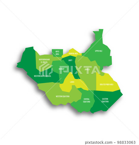 South Sudan political map of administrative divisions South Sudan political map of administrative divisions 98833063