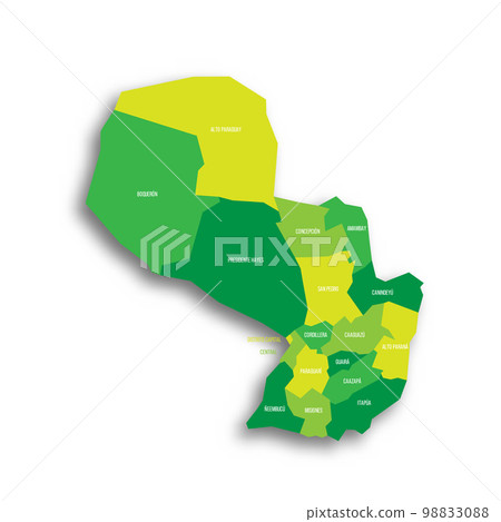 Paraguay political map of administrative divisions 98833088