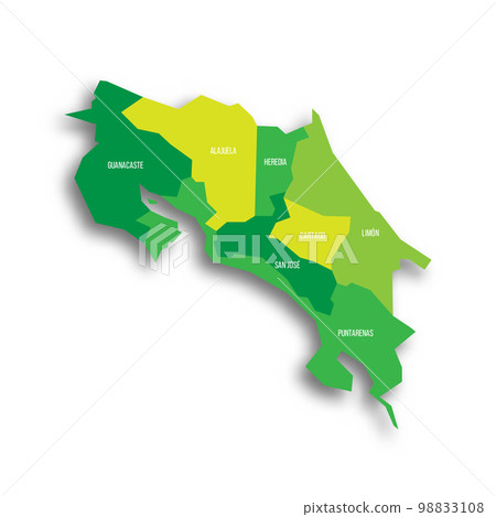 Costa Rica political map of administrative divisions Costa Rica political map of administrative divisions 98833108