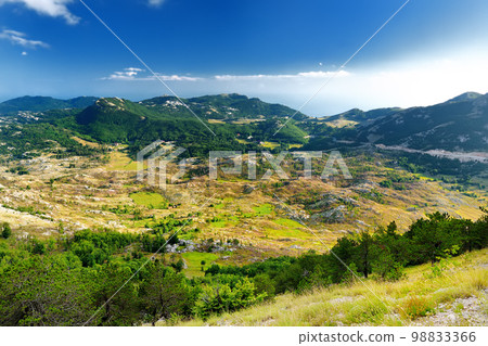 Scenic landscape of mountain valley in Lovcen National Park, Montenegro 98833366