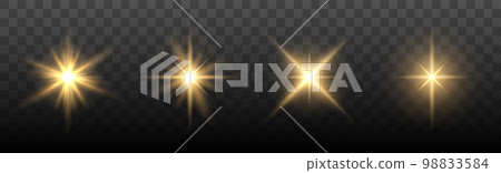 Shine glowing stars. Vector Golden Sparks. Shine glowing stars. Vector Golden Sparks. 98833584