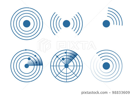 Radar screen background. Vector sonar 98833609