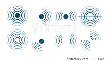 Radar screen background. Vector sonar 98833640