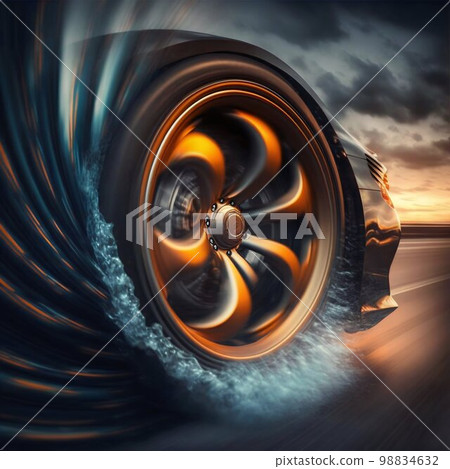 Car wheel speed. Generative AI Car wheel speed. Generative AI 98834632