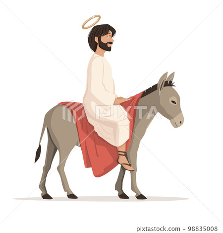 Jesus riding a donkey. The triumphal entre into Jerusalem 98835008