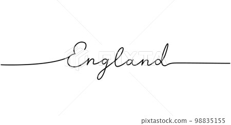 Englis Line England - word with continuous one line.... - Stock Illustration ...