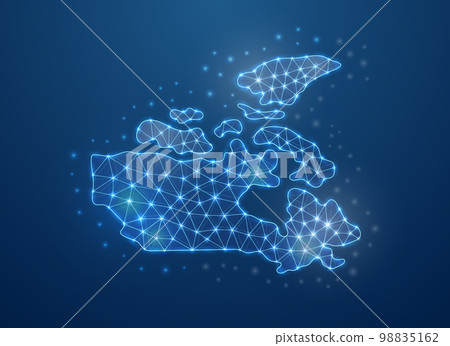 Canada 3d symbol in low poly style. Canada map design concept illustration. Country map polygonal wireframe. Illustration for website design 98835162
