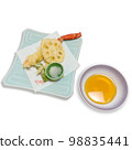 Tempura Japanese food isolated white background 98835441