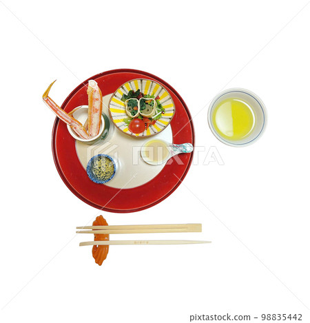 japanese food set leg crab isolated white background japanese food set leg crab isolated white background 98835442