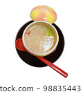 Crab Soup on Cup isolated on white background 98835443