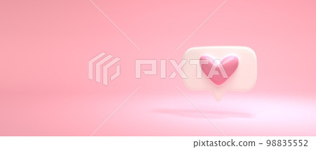 Social media notification like icon - 3D Social media notification like icon - 3D 98835552