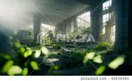 插圖 廢墟 常春藤 荒涼 建築 錯覺 人造物體 建築 98836484