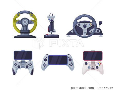 Video Game Controller and Electronic Device for Home Console Vector Set 98836956