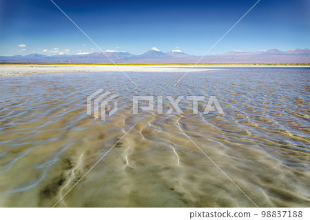 Licancabur with reflection lake and volcanic landscape at Sunset, Atacama, Chile Licancabur with reflection lake and volcanic landscape at Sunset, Atacama, Chile 98837188