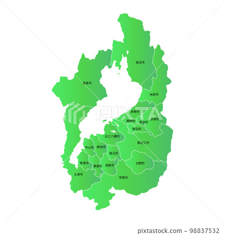 Shiga prefecture and municipalities map Shiga prefecture and municipalities map 98837532