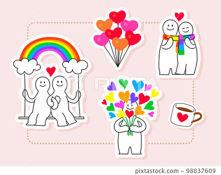 LGBT情人節愛情主題貼圖 98837609
