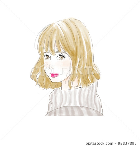 bob hair woman illustration bob hair woman illustration 98837893