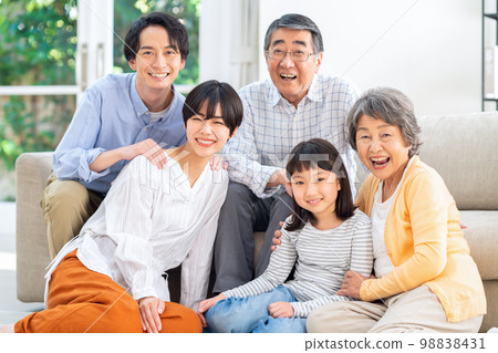 家庭三代父母子女家庭生活方式生活 98838431