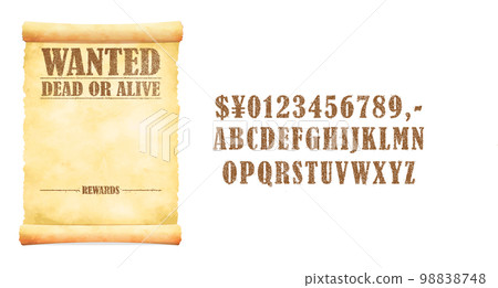 Faded WANTED / Arrangement / Bounty Head Template Illustration (Prize amount and name can be customized) 98838748