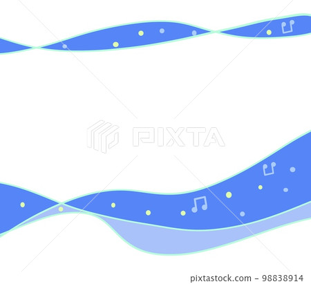 Wave staff notation music note image frame... - Stock Illustration ...
