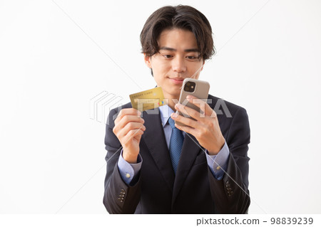 Businessman credit card smartphone 98839239