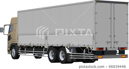 原始大卡車，翼形貨車剪裁圖像插圖，不會讓您想像到特定製造商 98839446