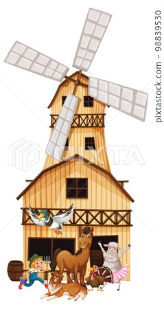 Many farm animals and farmer Many farm animals and farmer 98839530