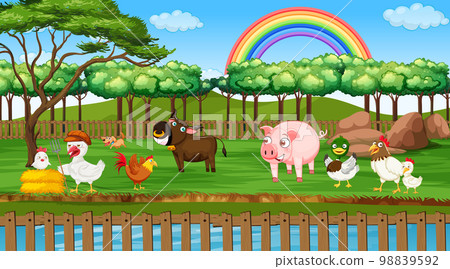 Scene with animals in the park 98839592