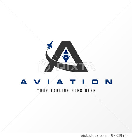 Letter or word A san serif font with airplane image graphic icon logo design abstract concept vector stock. Can be used as a symbol relating to aviation or initial 98839594
