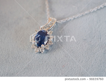 藍寶石寶石形象項鍊 藍寶石寶石形象項鍊 98839760
