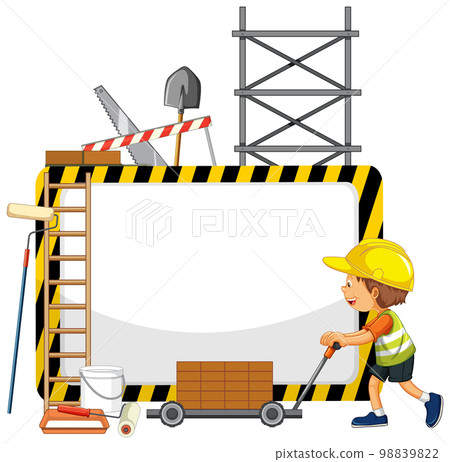 Empty banner with construction objects and elements Empty banner with construction objects and elements 98839822