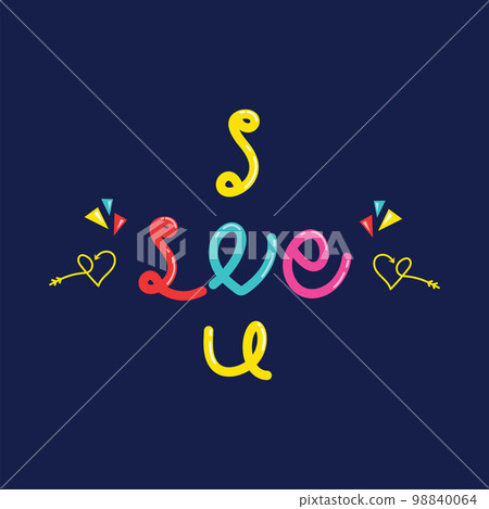 i love u quote text vector element concept design template 98840064