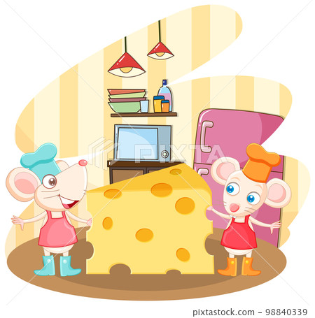Cute rat chef with cheese 98840339