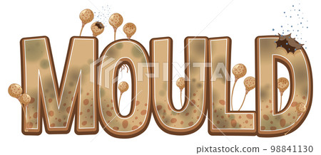 Mould text word isolated Mould text word isolated 98841130