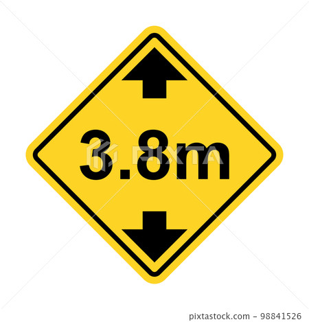 Height restriction limit 3.8 meter warning sign icon vector for graphic design, logo, website, social media, mobile app, UI illustration 98841526