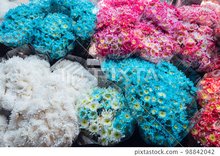 colorful flowers in the market colorful flowers in the market 98842042