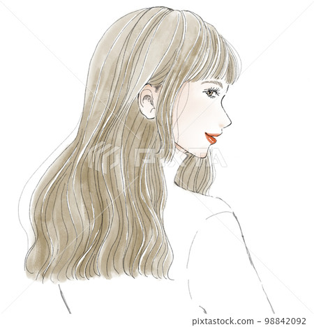 Illustration of a woman looking behind 98842092
