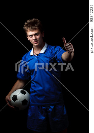 Happy soccer player Happy soccer player 98842225