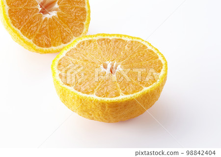 Cross section of Dekopon on white background 98842404