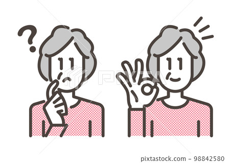 麻煩，解決方案集：高級女人[矢量插圖素材] 98842580