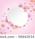 sweet roses blowing with frame 98842634