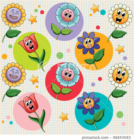 Seamless background with colorful flowers Seamless background with colorful flowers 98843083
