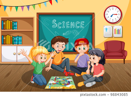 Children playing boardgame in classroom Children playing boardgame in classroom 98843085