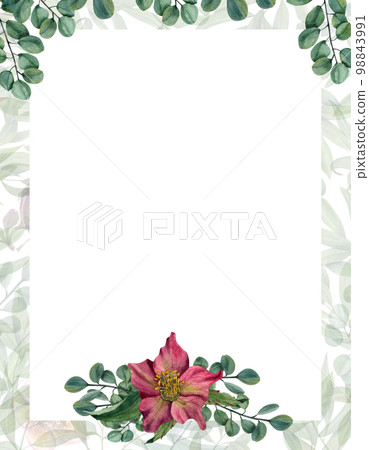 Watercolor card flower card with hellebores. Template for postcard, Save the date, Valentine's day, birthday and mothers day cards, wedding invitation Watercolor card flower card with hellebores. Template for postcard, Save the date, Valentine's day, birthday and mothers day cards, wedding invitation 98843991