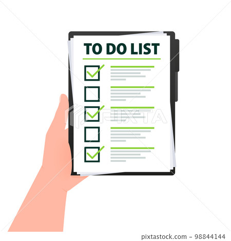 To do list clipboard. Check mark. Work planning or schedule. Vector illustration. 98844144