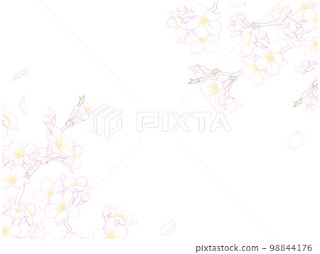 櫻花線描框⑩（彩色、斜線） 98844176