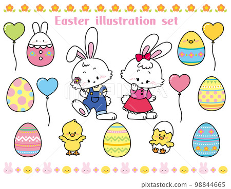 Easter illustration set 98844665