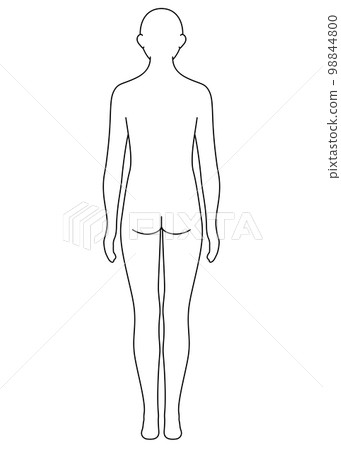Body model back black and white - Stock Illustration [98844800] - PIXTA