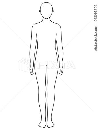 Body model front black and white 98844801